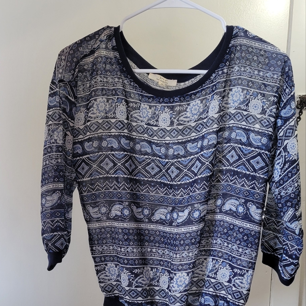 Blue Idris Sheer Top